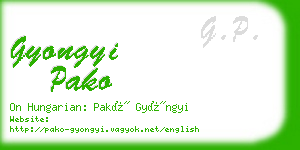 gyongyi pako business card